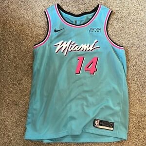 Tyler Herro Nike Miami Light Blue Jersey with Pink Accents